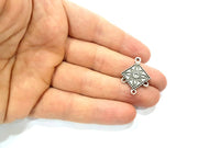 6 Silver Connector Charms Antique Silver Plated Metal (27x20mm) G10834