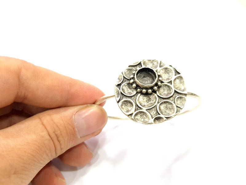 Silver Bracelet Blanks Bangle Blanks Cuff Blanks Adjustable Bracelet Blank Antique Silver Plated Brass ( 10mm Blanks ) G10838