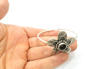 Silver Bracelet Blanks Bangle Blanks Cuff Blanks Adjustable Bracelet Blank Antique Silver Plated Brass ( 10mm Blanks ) G10839