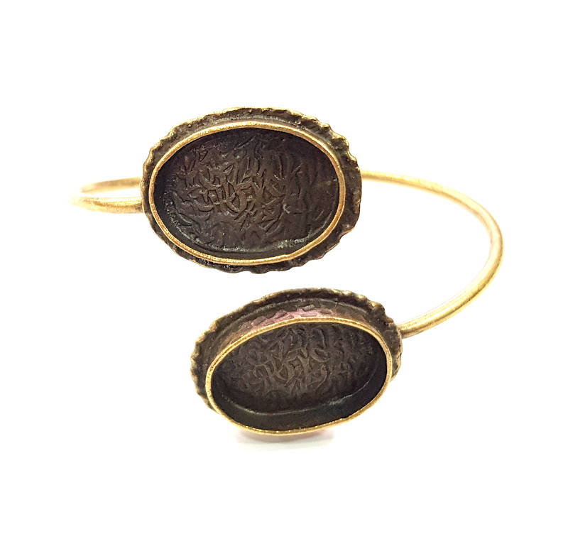Bangle Blanks Antique Bronze Bracelet Blanks Cuff Blanks Adjustable Bracelet Blank Antique Bronze Plated Brass (24x17mm and 24x17mm ) G10850
