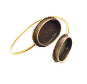 Bangle Blanks Antique Bronze Bracelet Blanks Cuff Blanks Adjustable Bracelet Blank Antique Bronze Plated Brass (24x17mm and 24x17mm ) G10850