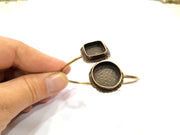Bangle Blanks Antique Bronze Bracelet Blanks Cuff Blanks Adjustable Bracelet Blank Antique Bronze Plated Brass (14x14mm and 20mm ) G10854
