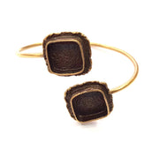 Bangle Blanks Antique Bronze Bracelet Blanks Cuff Blanks Adjustable Bracelet Blank Antique Bronze Plated Brass (14x14mm and 14x14mm ) G10857