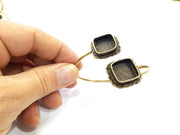 Bangle Blanks Antique Bronze Bracelet Blanks Cuff Blanks Adjustable Bracelet Blank Antique Bronze Plated Brass (14x14mm and 14x14mm ) G10857