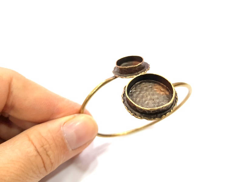 Bangle Blanks Antique Bronze Bracelet Blanks Cuff Blanks Adjustable Bracelet Blank Antique Bronze Plated Brass (20mm and 14mm ) G10858