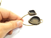 Bangle Blanks Antique Bronze Bracelet Blanks Cuff Blanks Adjustable Bracelet Blank Antique Bronze Plated Brass (14x14mm and 24x17mm ) G10860