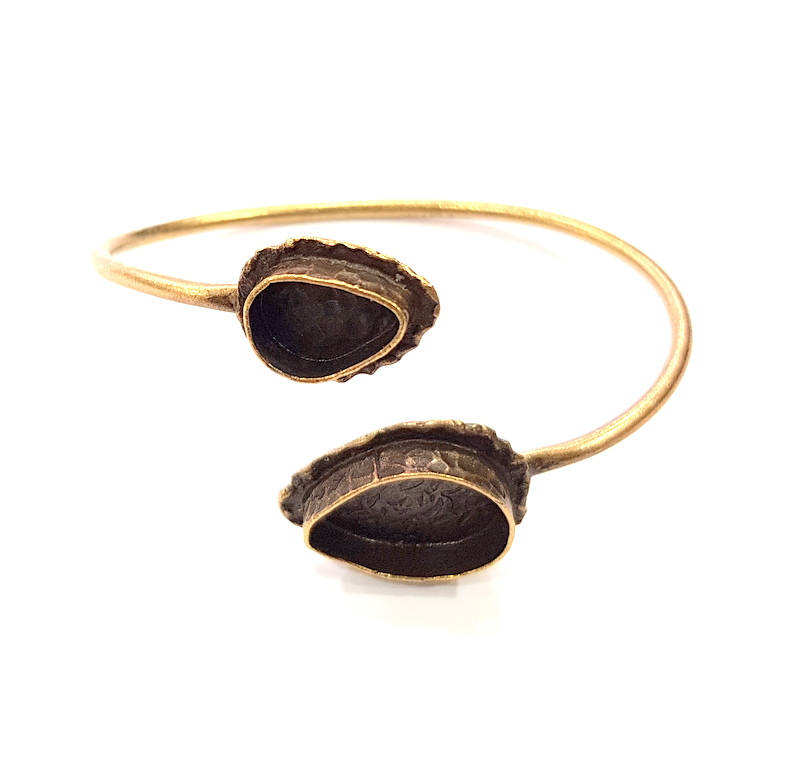 Bangle Blanks Antique Bronze Bracelet Blanks Cuff Blanks Adjustable Bracelet Blank Antique Bronze Plated Brass (14x10mm and 20x15mm ) G10862