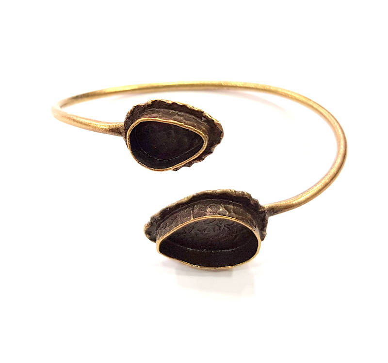 Bangle Blanks Antique Bronze Bracelet Blanks Cuff Blanks Adjustable Bracelet Blank Antique Bronze Plated Brass (14x10mm and 20x15mm ) G10862
