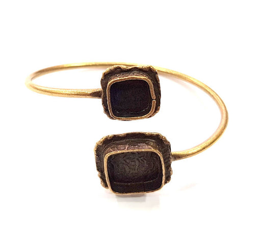 Bangle Blanks Antique Bronze Bracelet Blanks Cuff Blanks Adjustable Bracelet Blank Antique Bronze Plated Brass (14x14mm and 10x10mm ) G10863