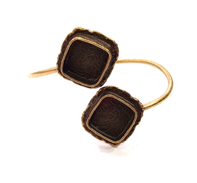 Bangle Blanks Antique Bronze Bracelet Blanks Cuff Blanks Adjustable Bracelet Blank Antique Bronze Plated Brass (14x14mm and 14x14mm ) G10864