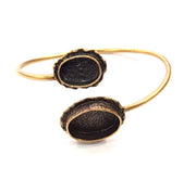Bangle Blanks Antique Bronze Bracelet Blanks Cuff Blanks Adjustable Bracelet Blank Antique Bronze Plated Brass (14x10mm and 20x14mm ) G10865