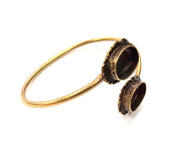 Bangle Blanks Antique Bronze Bracelet Blanks Cuff Blanks Adjustable Bracelet Blank Antique Bronze Plated Brass (14x10mm and 14x10mm ) G10869