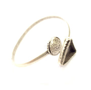 Silver Bracelet Blanks Bangle Blanks Cuff Blanks Adjustable Bracelet Blank Antique Silver Plated Brass ( 18x18mm Blanks ) G10871
