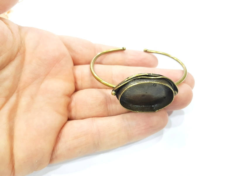 Bangle Blanks Antique Bronze Bracelet Blanks Cuff Blanks Adjustable Bracelet Blank Antique Bronze Plated Brass (30x22mm ) G10880