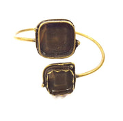 Bangle Blanks Antique Bronze Bracelet Blanks Cuff Blanks Adjustable Bracelet Blank Antique Bronze Plated Brass (20x20mm and 15x15mm ) G10882