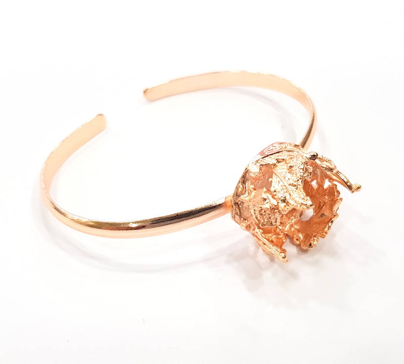 Rose Gold Bracelet Blanks Bangle Blanks Cuff Blanks Adjustable Bracelet Blank Rose Gold Plated Brass (14mm Blanks ) G10888