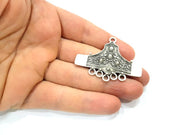 Patterned Charms Connector Silver Charms Antique Silver Plated Metal (53x40mm) G10891