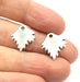 10 Leaf Charms Silver Charms Antique Silver Plated Metal (18x15mm) G10894