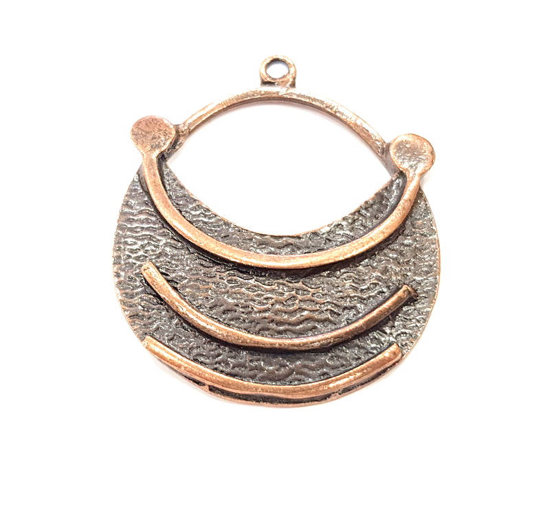 Copper Round Pendant Antique Copper Pendant Antique Copper Plated Metal (58x47mm) G10897
