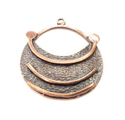 Copper Round Pendant Antique Copper Pendant Antique Copper Plated Metal (58x47mm) G10897