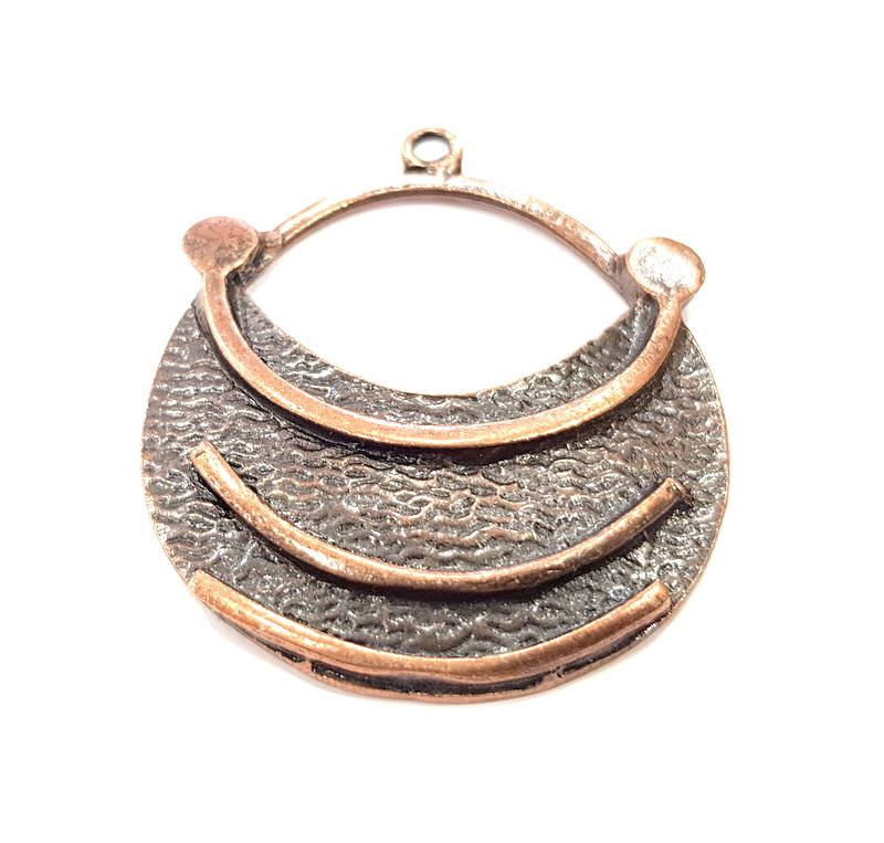 Copper Round Pendant Antique Copper Pendant Antique Copper Plated Metal (58x47mm) G10897