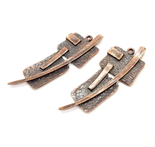 2 Copper Charm Antique Copper Charm Antique Copper Plated Metal (64x23mm) G10901