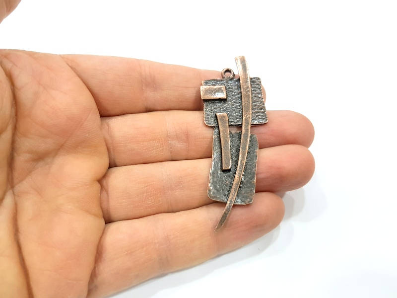 2 Copper Charm Antique Copper Charm Antique Copper Plated Metal (64x23mm) G10901