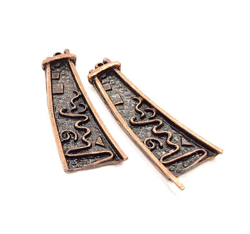 2 Copper Charm Antique Copper Charm Antique Copper Plated Metal (48x17mm) G10902