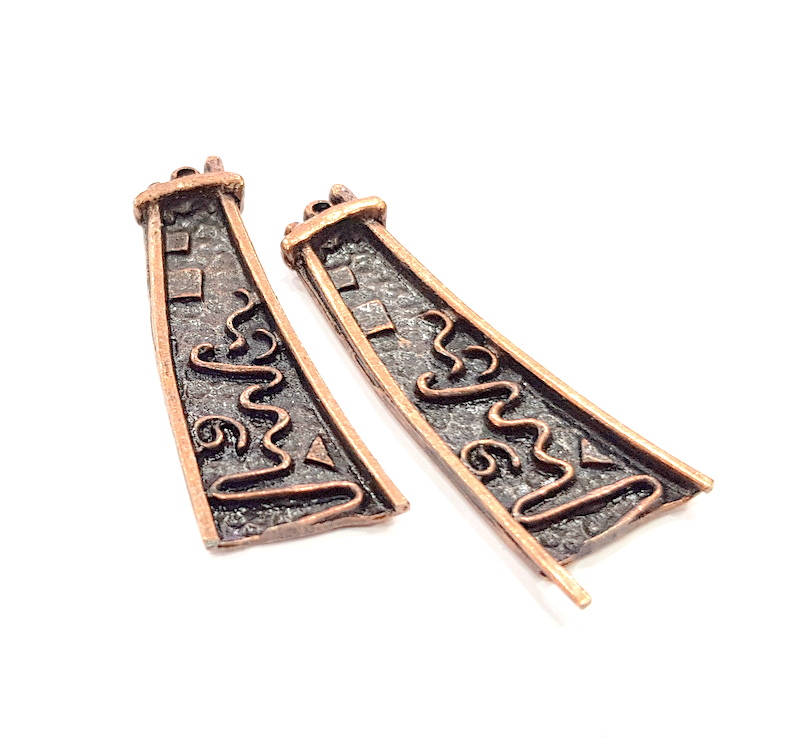 2 Copper Charm Antique Copper Charm Antique Copper Plated Metal (48x17mm) G10902