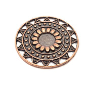 2 Copper Round Connector Charm Antique Copper Charm Antique Copper Plated Metal (37mm) G10903