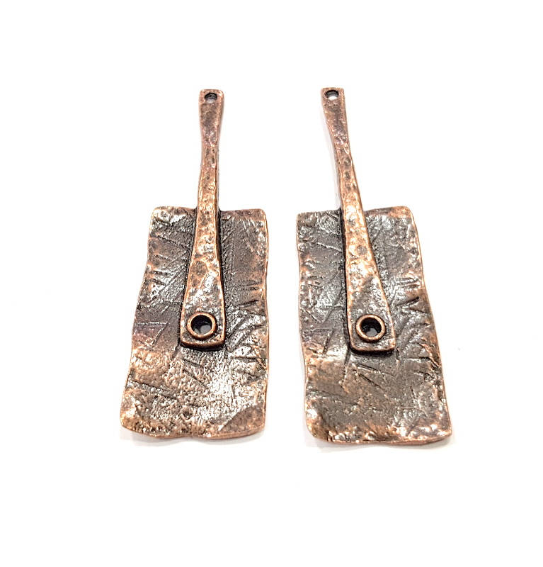 2 Copper Charm Antique Copper Charm Antique Copper Plated Metal (60x18mm) G10905
