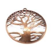 Copper Tree Pendant Antique Copper Pendant Antique Copper Plated Metal (55mm) G10907