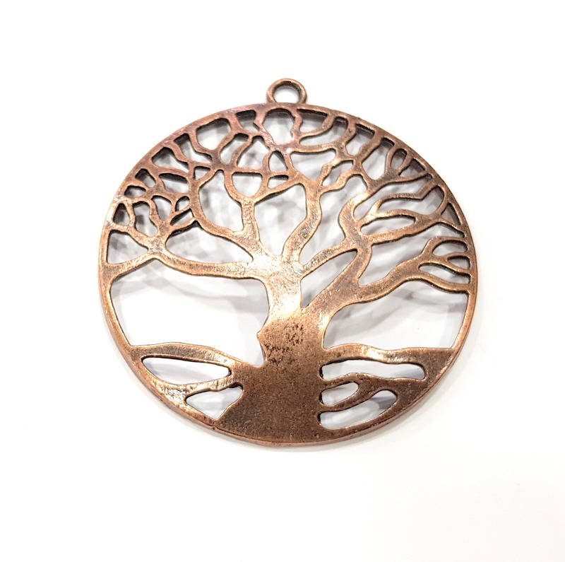 Copper Tree Pendant Antique Copper Pendant Antique Copper Plated Metal (55mm) G10907