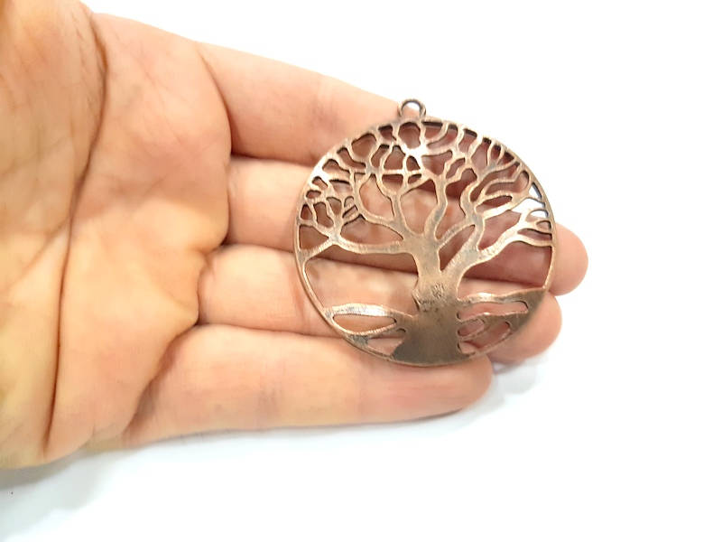 Copper Tree Pendant Antique Copper Pendant Antique Copper Plated Metal (55mm) G10907