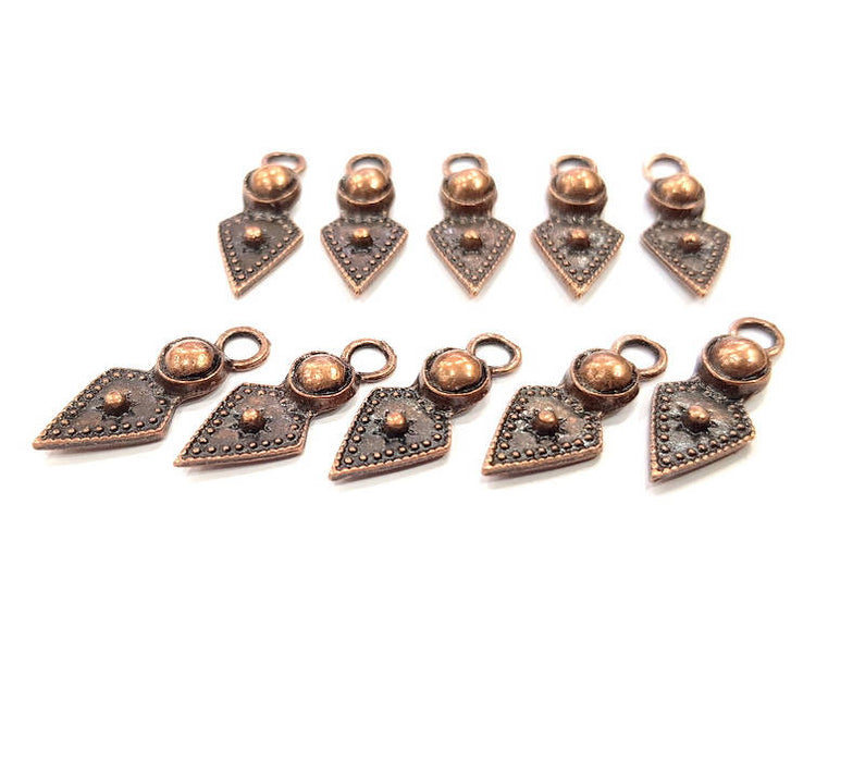 10 Copper Charm Antique Copper Charm Antique Copper Plated Metal (22x9mm) G17066