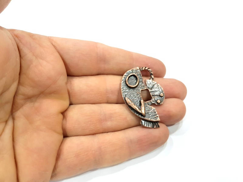 2 Copper Charm Antique Copper Charm Antique Copper Plated Metal (40x27mm) G13726