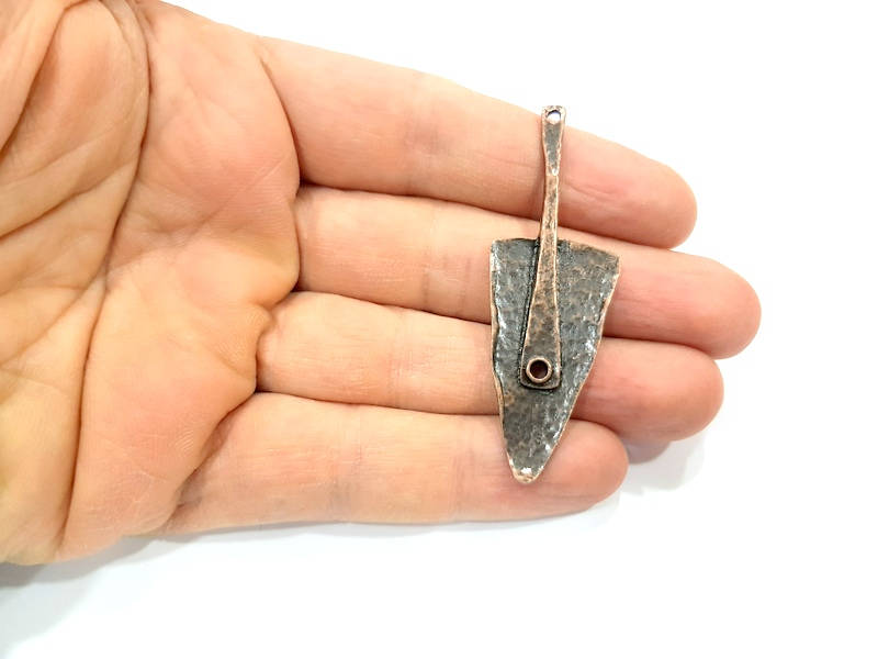 2 Copper Charm Antique Copper Charm Antique Copper Plated Metal (61x21mm) G15473