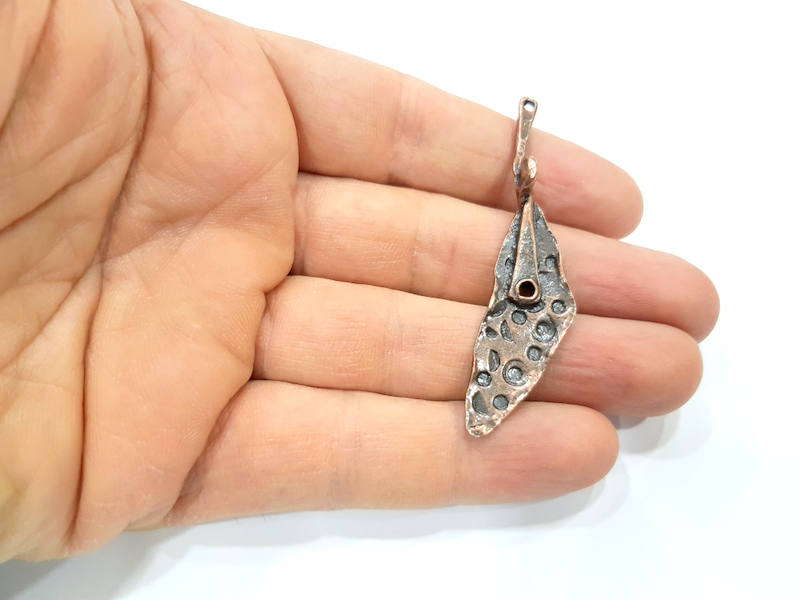 2 Copper Charm Antique Copper Charm Antique Copper Plated Metal (64x14mm) G10918
