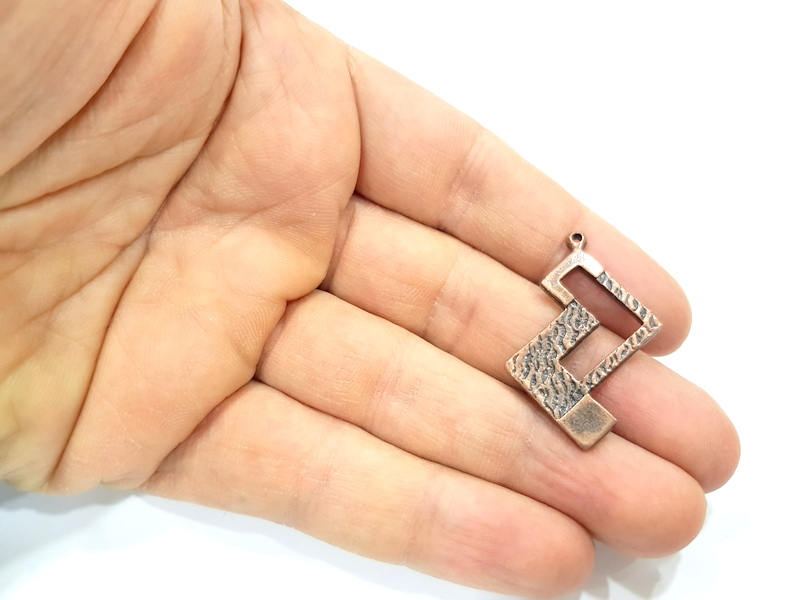 2 Copper Charm Antique Copper Charm Antique Copper Plated Metal (38x25mm) G10919
