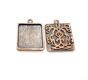 2 Antique Copper Pendant Blank Mosaic Base Blank inlay Necklace Blank Resin Mountings Copper Plated Metal (20mm blank) G10923