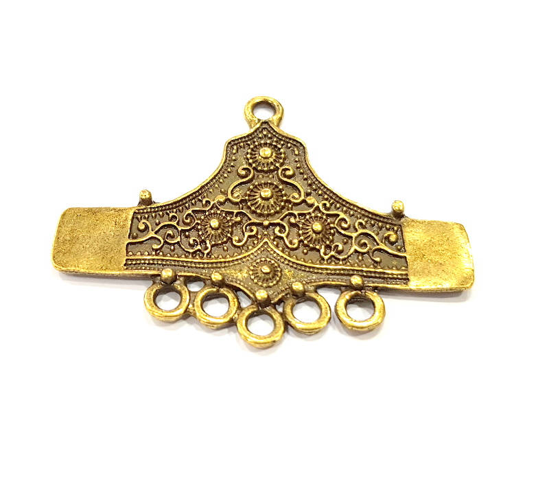2 Antique Bronze Connector Charm Antique Bronze Plated Metal  (53x41mm) G10929