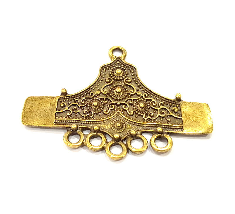 2 Antique Bronze Connector Charm Antique Bronze Plated Metal  (53x41mm) G10929