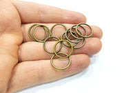 20 Circle Connector Findings Antique Bronze Connector Antique Bronze Plated Metal  (16mm) G10931