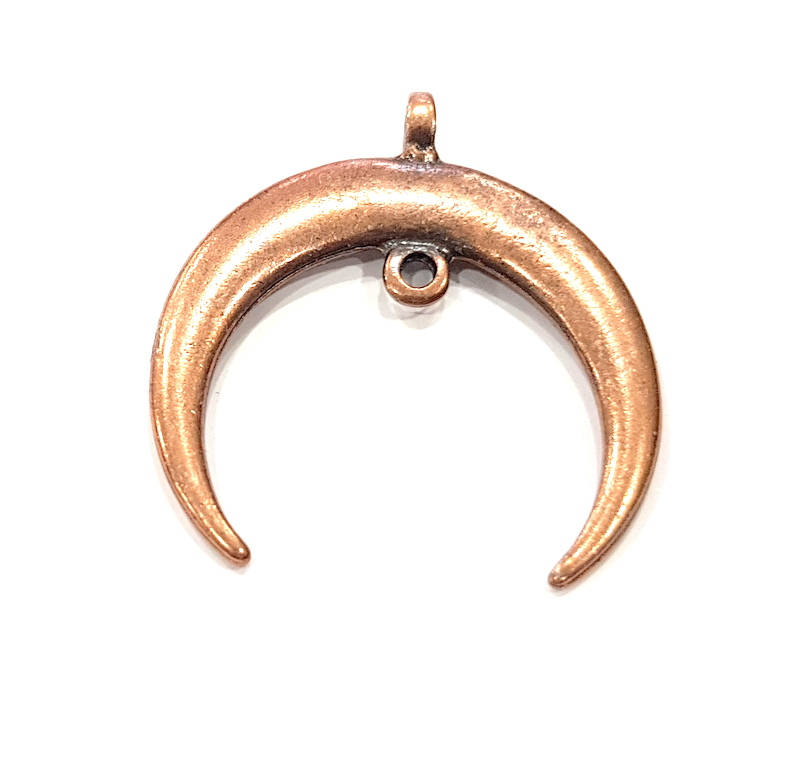 Crescent Charm Moon Charm Antique Copper Charm Antique Copper Plated Metal (41x38mm) G11842