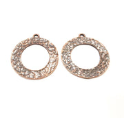 4 Copper Circle Charm Antique Copper Charm Antique Copper Plated Metal (33mm) G10943