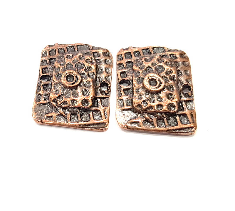 2 Copper Connector Charm Antique Antique Copper Plated Metal (26x20mm) G10944
