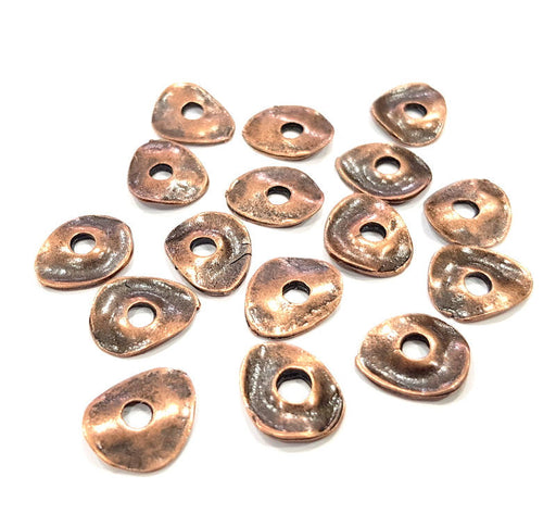 20 Copper Perforated Flake Findings Antique Copper Charm Antique Copper Plated Metal (14x12mm) G10946