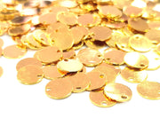 10 Gold Stamp Charms Tag Charms Flake Charms Gold Plated Brass (8mm)   G10987