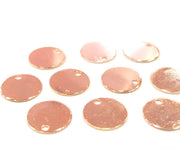 10 Rose Gold Stamp Charms Tag Charms Flake Charms Rose Gold Plated Brass (10mm)   G10990