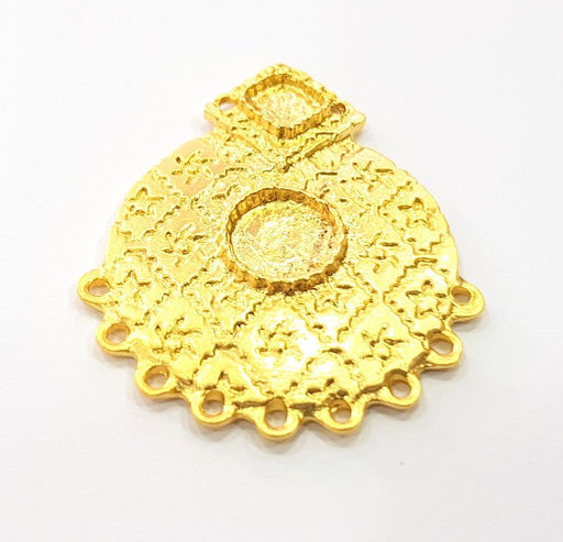 Gold Pendant Blank Gold Plated Metal (46x35mm)  G10991